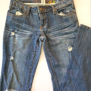 Y2K MUDD low rise jeans, dark wash bootcut. (size 5 but fits like a 2)